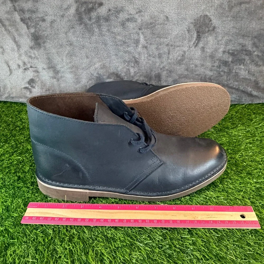 Clarks Desert Boots Mens 9.5 Navy Blue Leather Chukka Boots 261123167085 - Picture 12 of 13